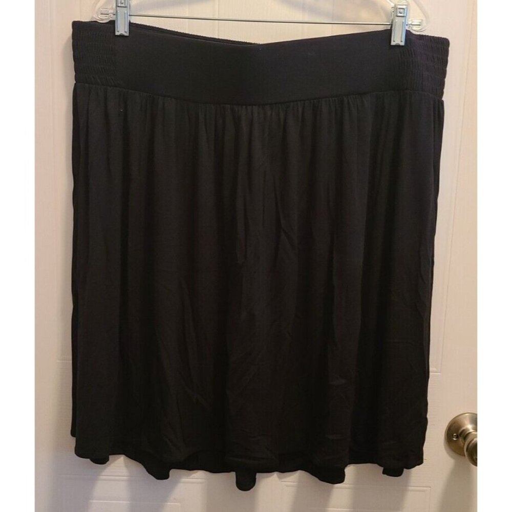 Lane Bryant Women's Plus Size 18/20 Black Stretch‎ Skater Skirt Comfort Band